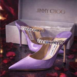 Jimmy Choo 💜 Bing Crystal Mules